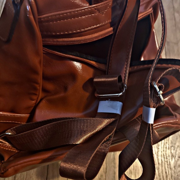 Cluci Brown Leather Backpack Purse - Picture 3 of 6